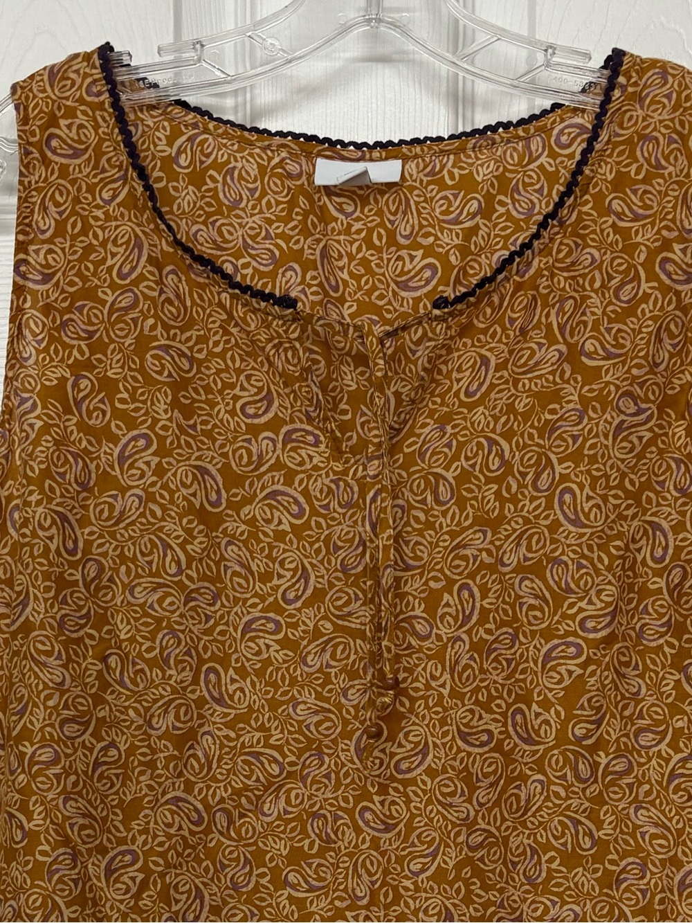 J. Jill Mustard Yellow and Purple Print Top Sz LP - Picture 2 of 4